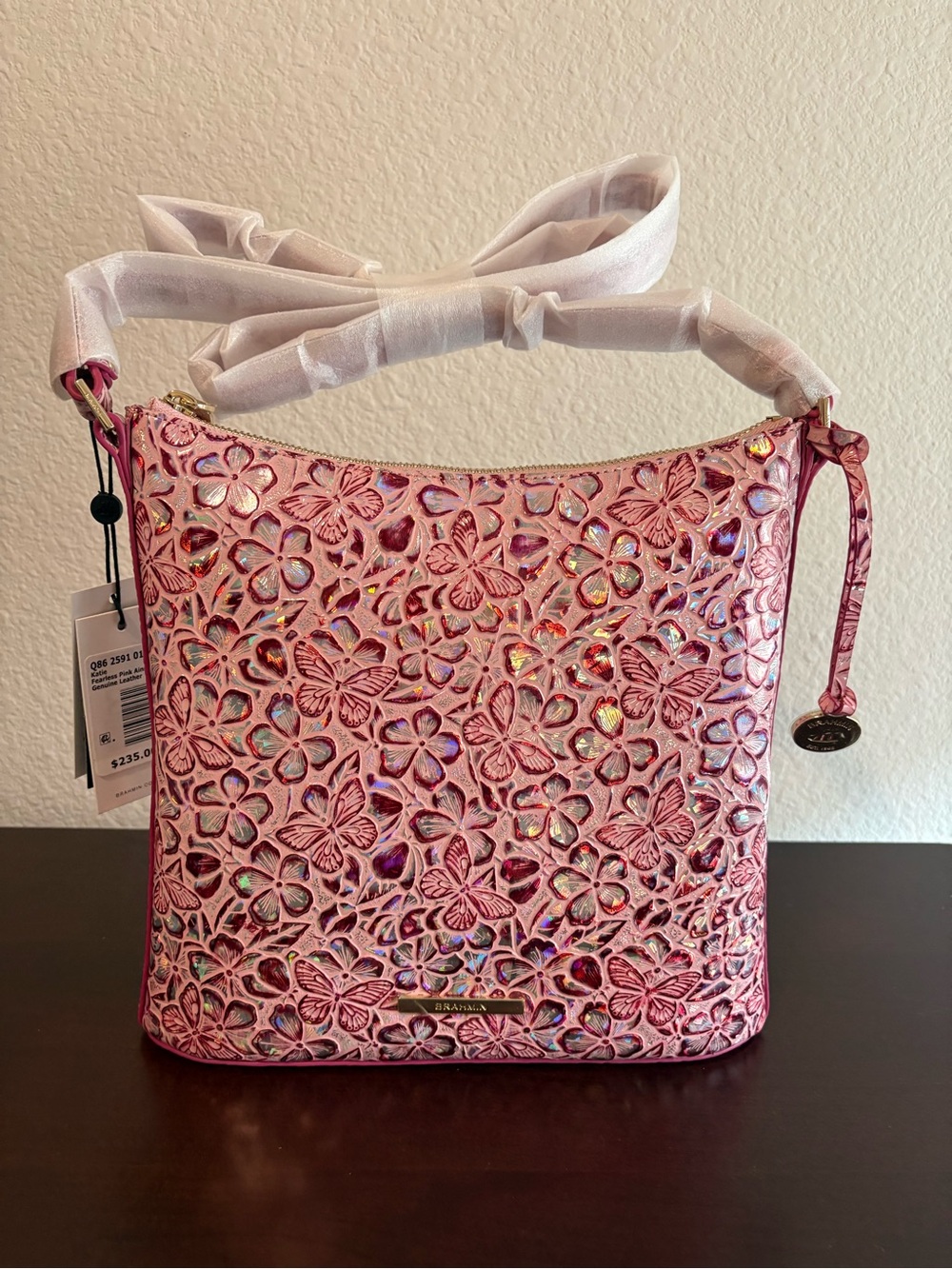 Brahmin-Katie-Fearless Pink Ainsley Cross Body